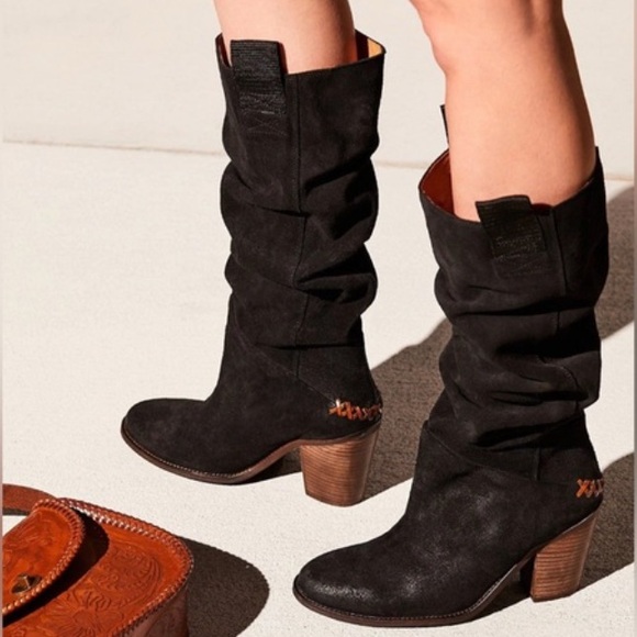 Free People Shoes - Free People Slouchy Suede Heeled Boots
